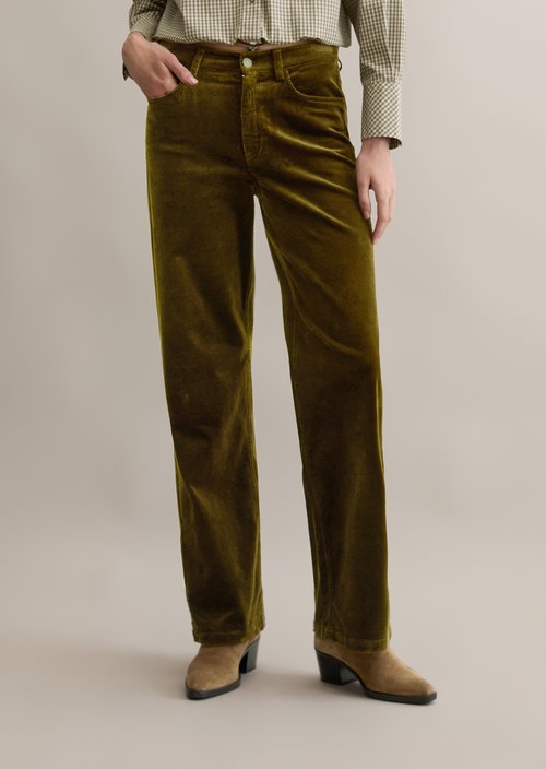 Corduroy pants model Tomma wide — Burnished Logs