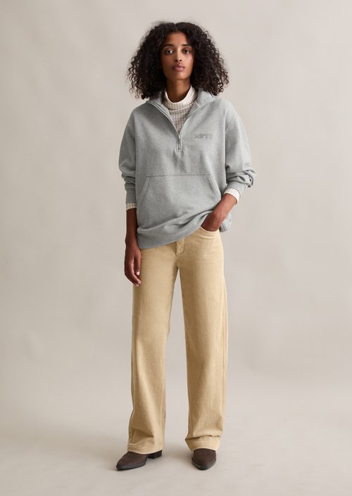 Corduroy pants model Tomma wide — Frosty Sand