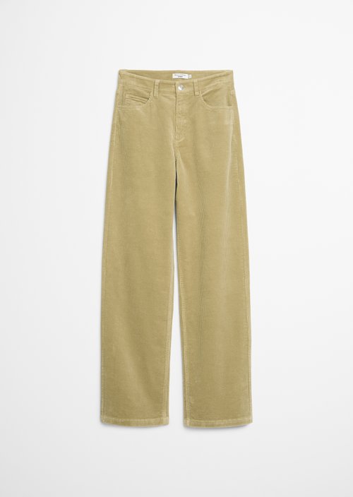 Corduroy pants model Tomma wide — Artichoke Leaf