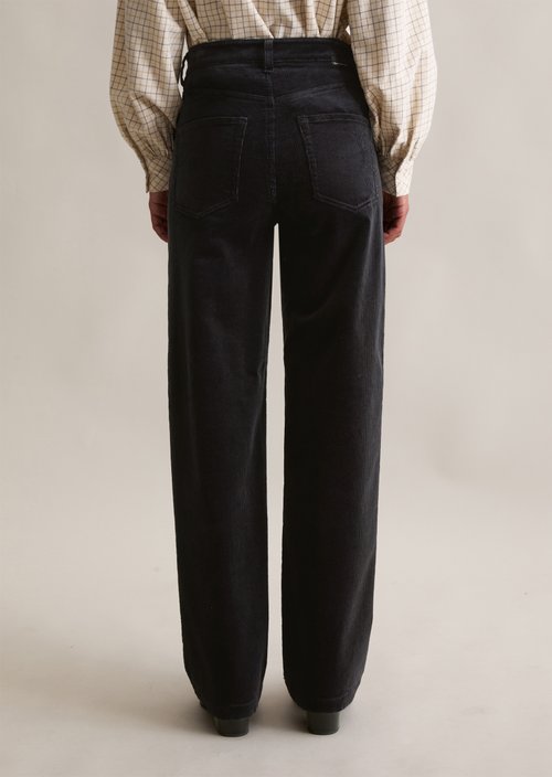 Corduroy pants model Tomma wide — Blue Depths