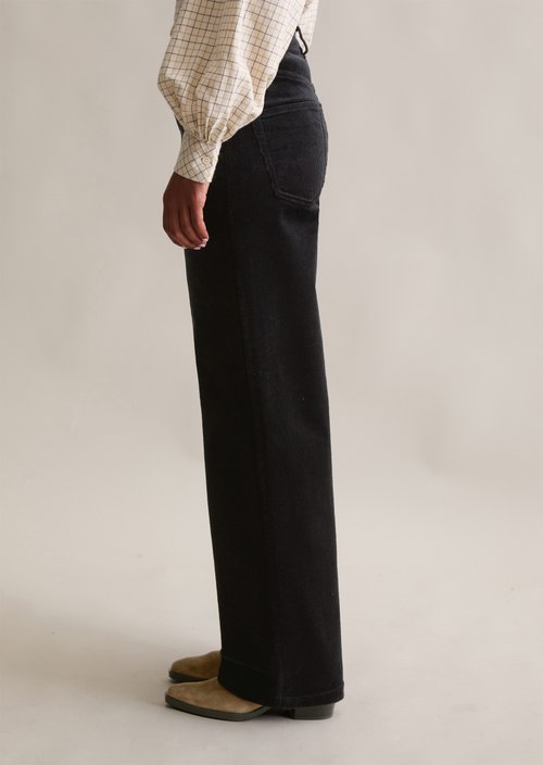 Corduroy pants model Tomma wide — Blue Depths