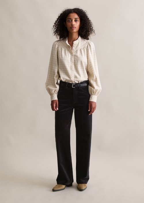 Corduroy pants model Tomma wide — Blue Depths