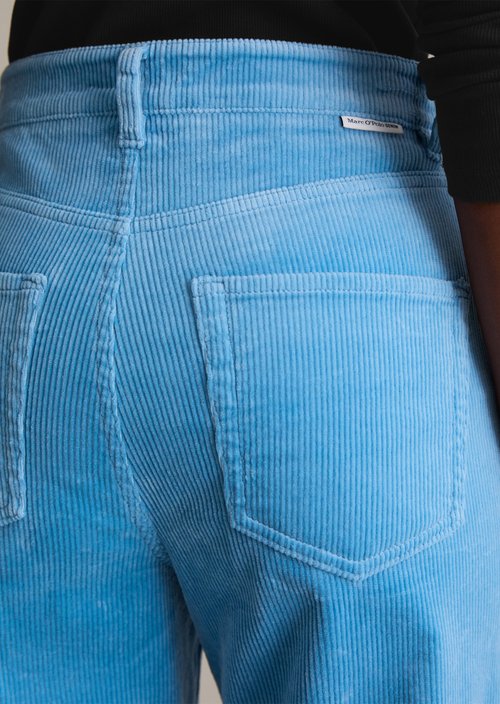 Corduroy pants model Tomma wide — Azure Sky