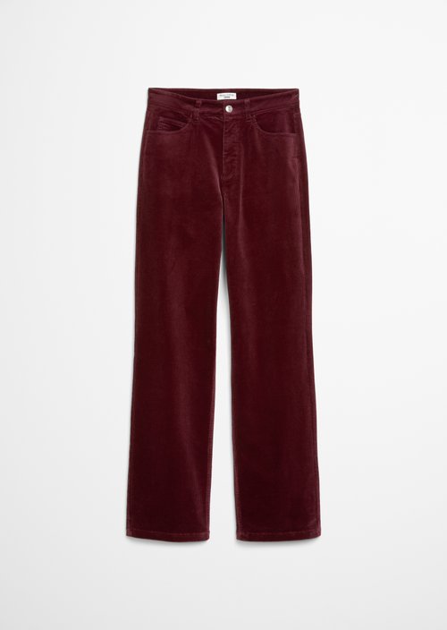 Corduroy pants model Tomma wide — Dark Maroon