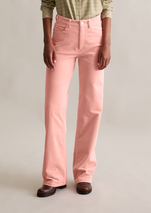 Corduroy pants model Tomma wide — Rose Powder