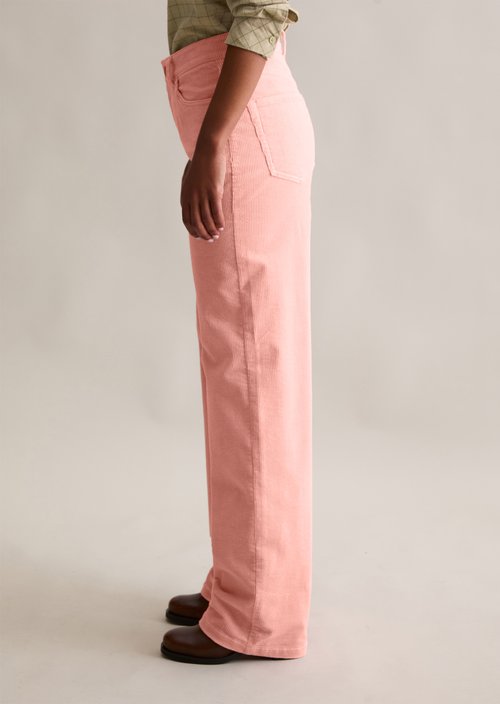 Corduroy pants model Tomma wide — Rose Powder