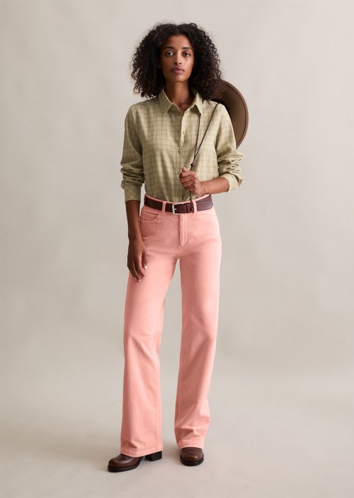 Corduroy pants model Tomma wide — Rose Powder