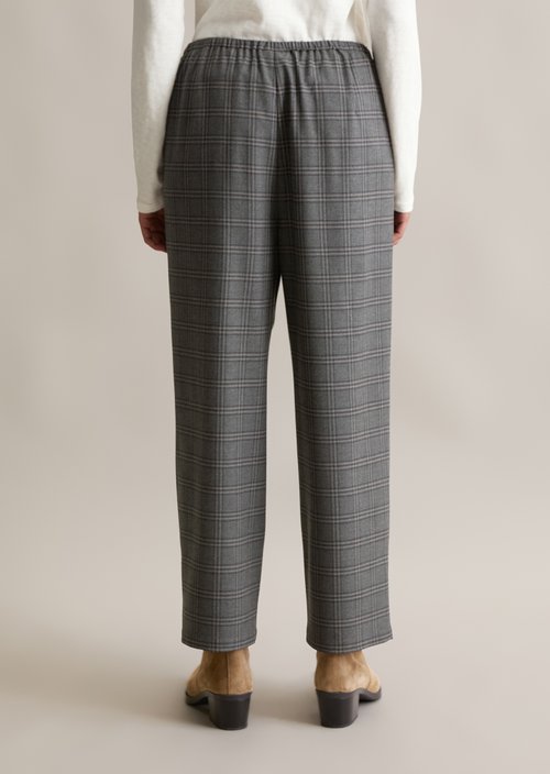 Check trousers loose tapered — Dark Grey