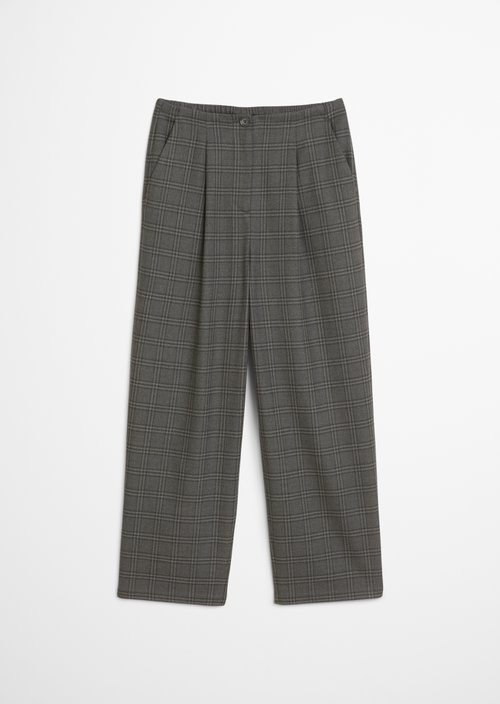 Check trousers loose tapered — Dark Grey