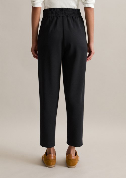 Tapered jersey pants — Black