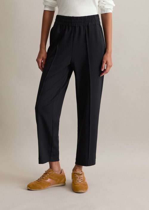 Tapered jersey pants — Black