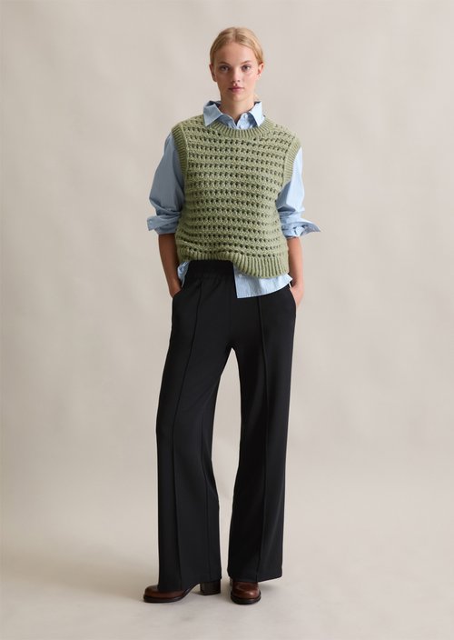 Jersey track pants regular — Black