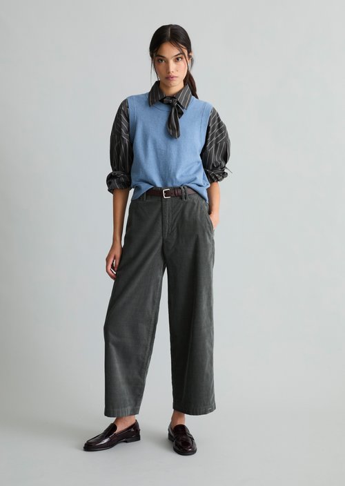 Corduroy pants loose — Light Graphite