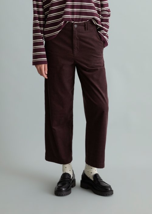 Corduroy pants loose — Espresso Brown