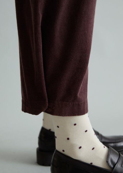 Corduroy pants loose — Espresso Brown