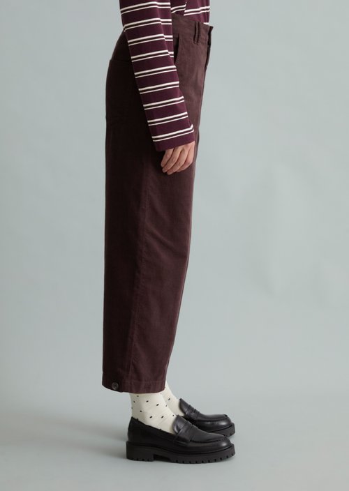 Corduroy pants loose — Espresso Brown