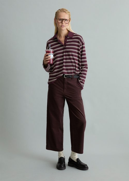 Corduroy pants loose — Espresso Brown