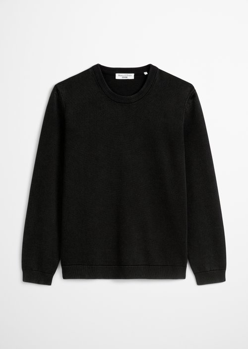 Garment dye sweater regular — Black