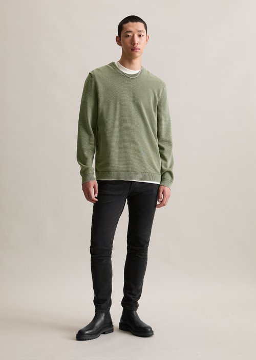 Garment dye sweater regular — Oak Ash