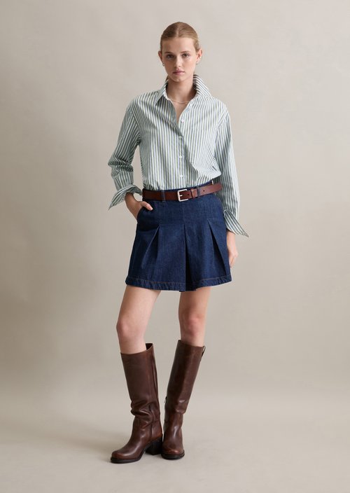 Relaxed striped blouse — Light Green