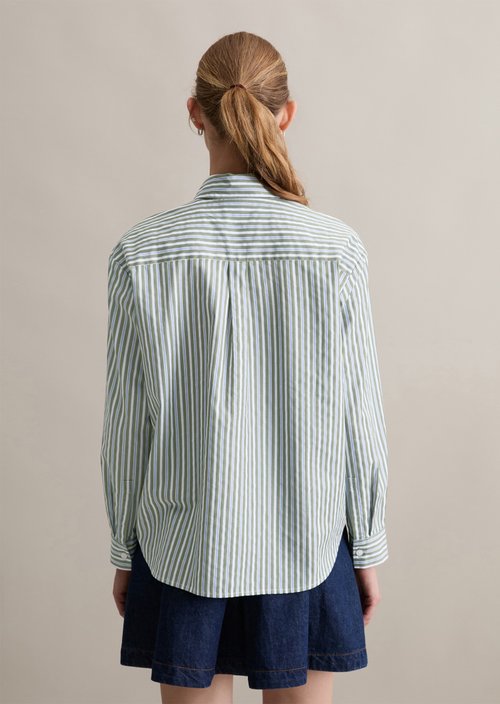 Relaxed striped blouse — Light Green
