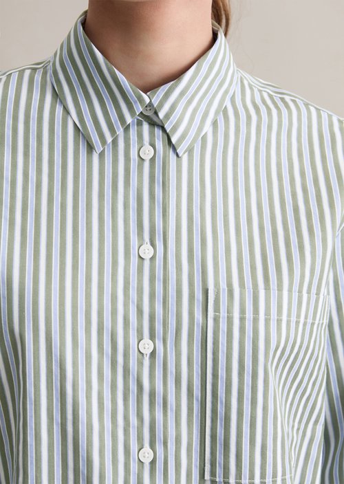 Relaxed striped blouse — Light Green