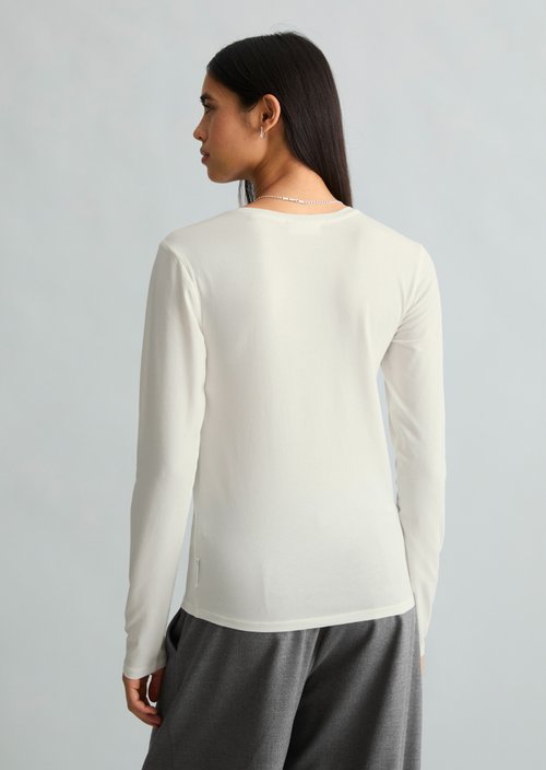 Longsleeve slim — Silky White