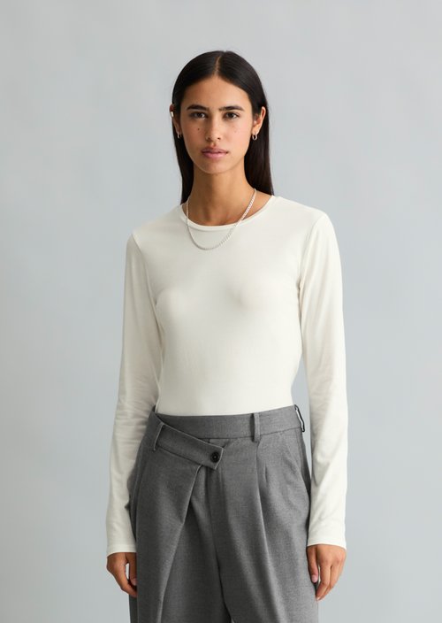 Longsleeve slim — Silky White
