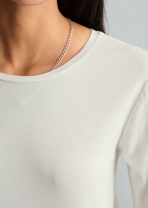 Longsleeve slim — Silky White