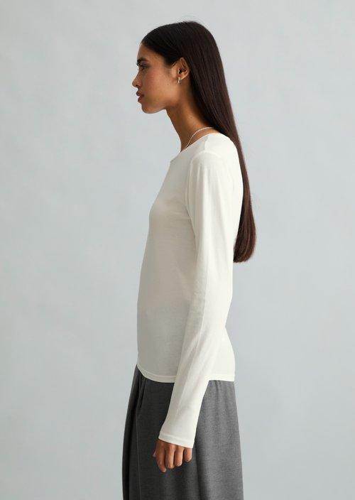 Longsleeve slim — Silky White