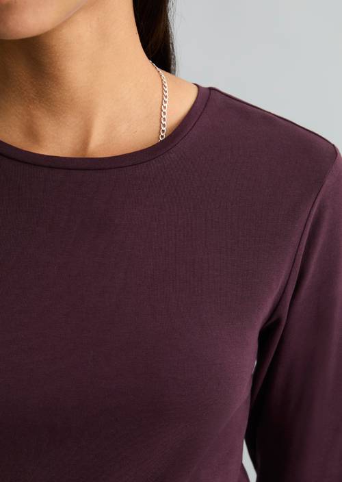 Longsleeve slim Rhubarb Jam in Detailansicht