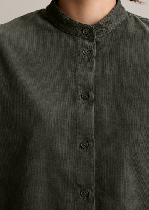 Flared cropped corduroy blouse — Pineneedle