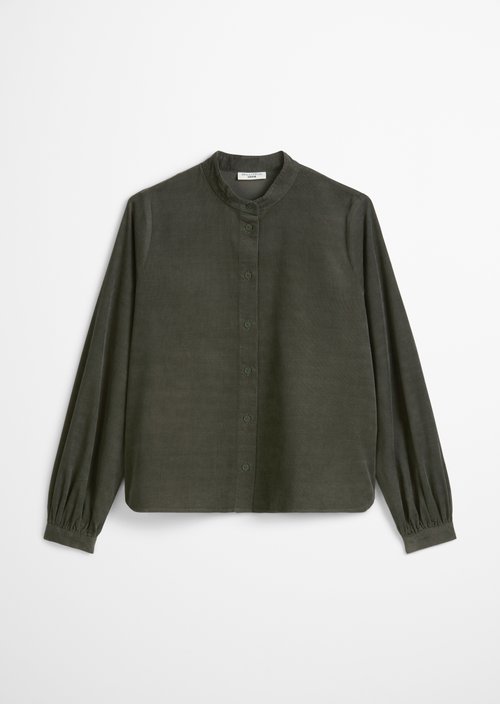 Flared cropped corduroy blouse — Pineneedle