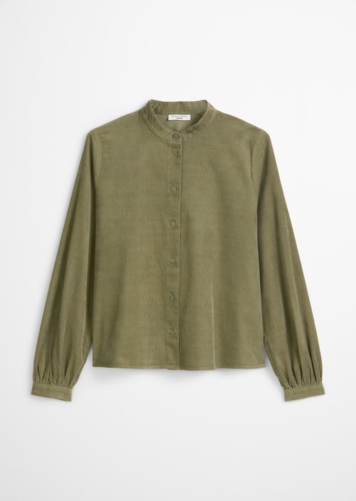 Flared cropped corduroy blouse — Desert Sage
