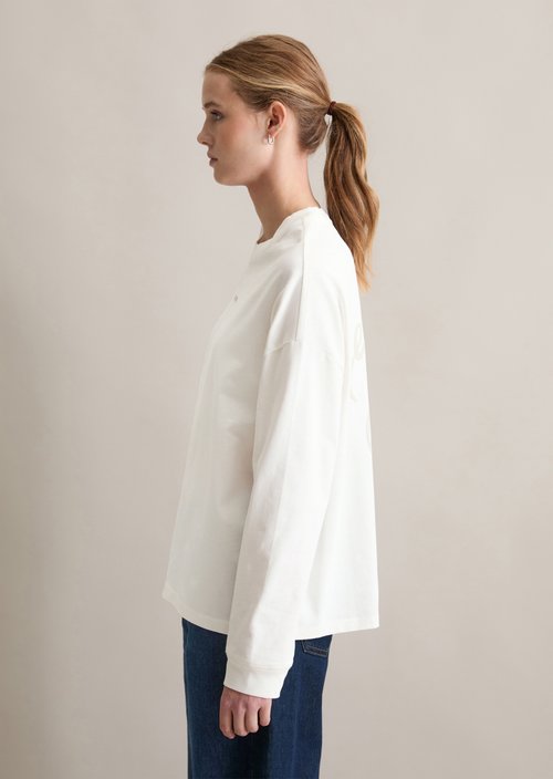 Relaxed longsleeve — Silky White