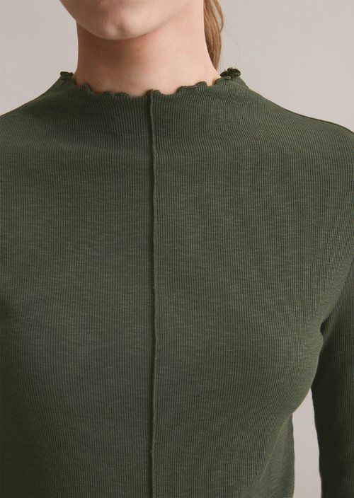 Ribbed longsleeve slim — Pineneedle