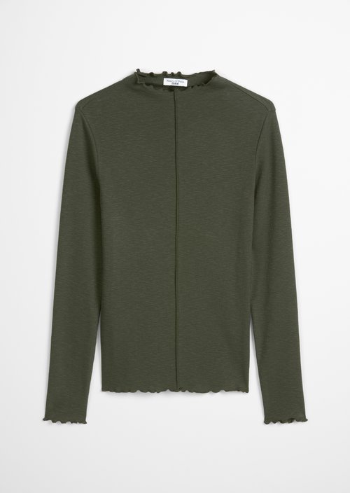 Ribbed longsleeve slim — Pineneedle