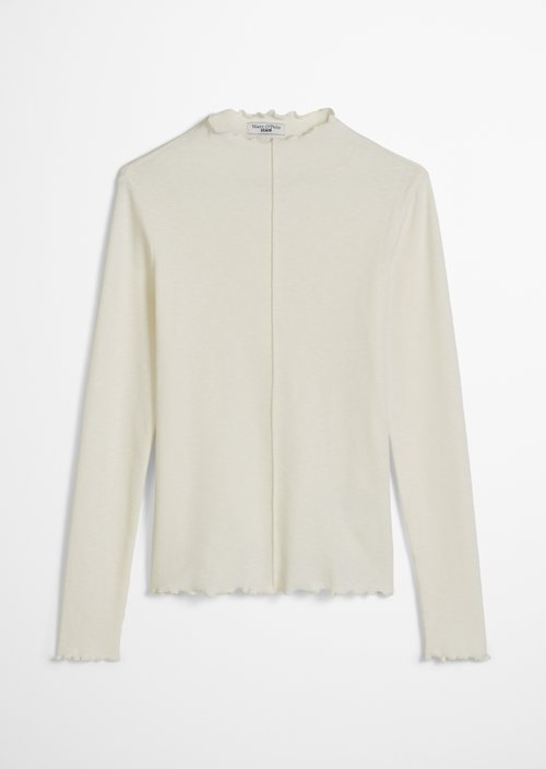 Ribbed longsleeve slim — Silky White
