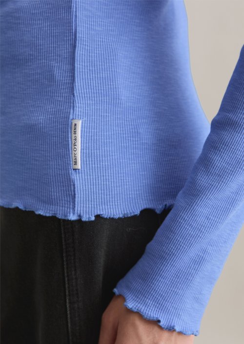 Ribbed longsleeve slim — Lake Blue
