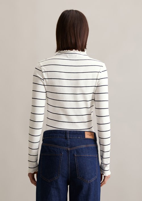 Ribbed longsleeve slim — Offwhite
