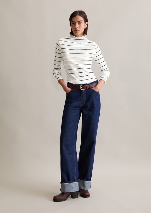Ribbed longsleeve slim — Offwhite