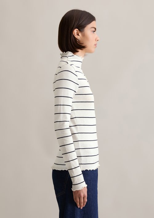 Ribbed longsleeve slim — Offwhite