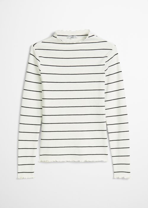 Ribbed longsleeve slim — Offwhite