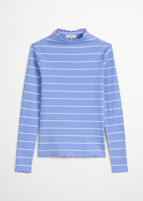 Ribbed longsleeve slim — Medium Blue