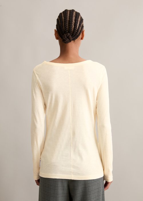 Slim-fit long-sleeve shirt — White Blush