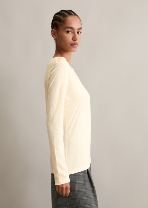 Slim-fit long-sleeve shirt — White Blush