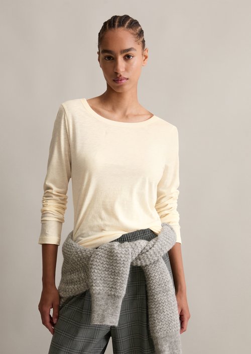 Slim-fit long-sleeve shirt — White Blush