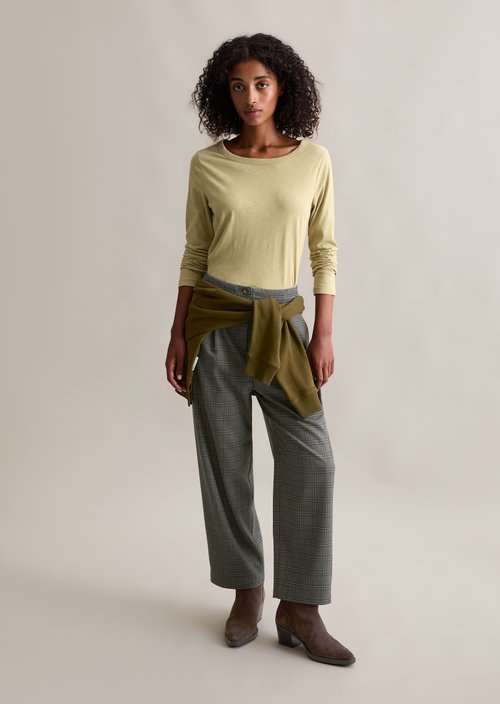Slim-fit long-sleeve shirt — Artichoke Leaf