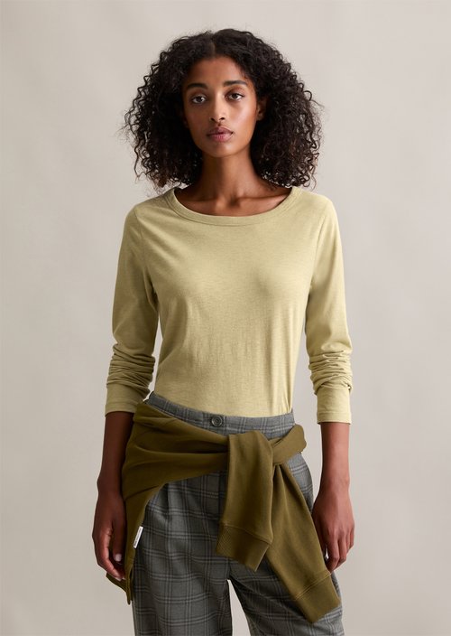 Slim-fit long-sleeve shirt — Artichoke Leaf