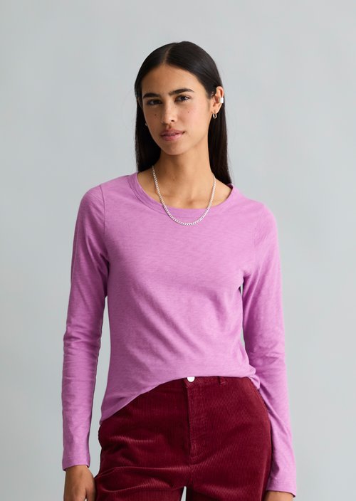 Slim-fit long-sleeve shirt — Smoky Grape